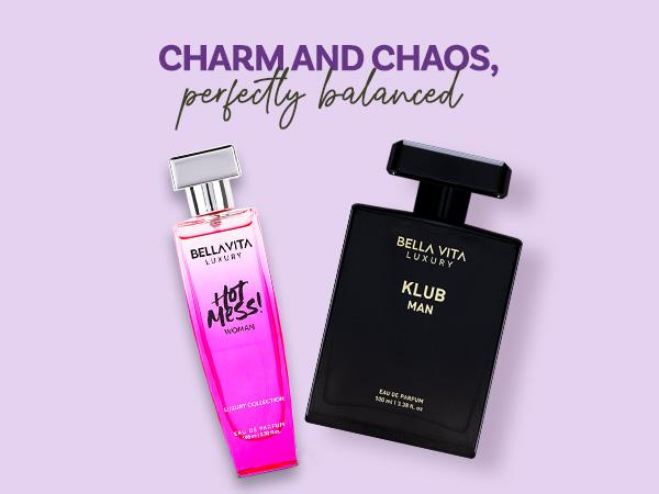 Club Chaos by BellaVita Luxury | Perfume Combo Gift Set | 2×100 ml | Hot Mess & Klub | Long Lasting Eau De Parfum | Vegan & Cruelty Free