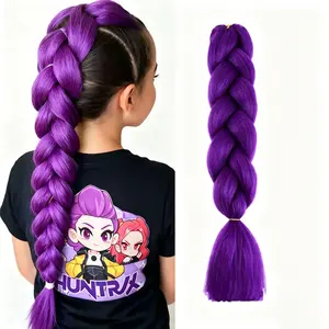 Cosplay Wig Skpop Hunter Girl Team Braided Twist Ponytail Hair Accessory, Cute Costume Party Headpiece, Cute Anime Cosplay Hairpiece