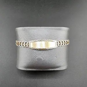14k Gold Bracelet, Size 7, 5.8mm with Customizable Name Plate, Everyday Wear Jewelry Accessory