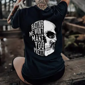 HATING ME WON'T MAKE YOU PRETTY PRINTED WOMEN'S tshirt ,hoodie, sweatshirt, Aesthetic tatoo merch summer outfits, style, streetwear, Nun top, vintage y2k graphic tees, Mother day
