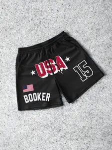 Men's Star & Striped Print Shorts, Regular Fit Casual Comfy Breathable Shorts for Daily Wear, Men's Bottoms for Summer