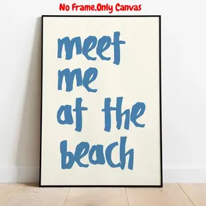 Letters Pattern Unframed Painting, Summer Beach Theme Wall Art, Wall Decor for Home Living Room Bedroom, Home Decor, Room Decor, No Frame, Ornaments