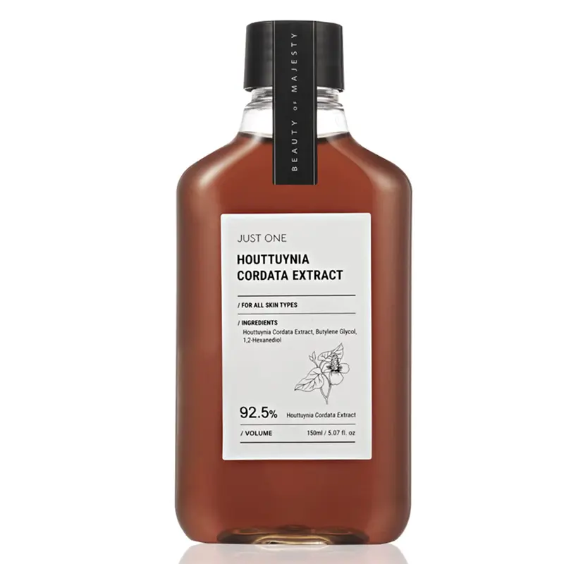 BOM Glass Glow Unisex Korean Skincare Toner Bottle - 92.5% Houttuynia Cordata, Plant-Based Vegan Liquid, Alcohol-Free, Sensitive Care, All Skin Types, Redness Relief, Calming, Repair, Hydrating, Conditioning, Acne Care, Face+Scalp Use, 150ml