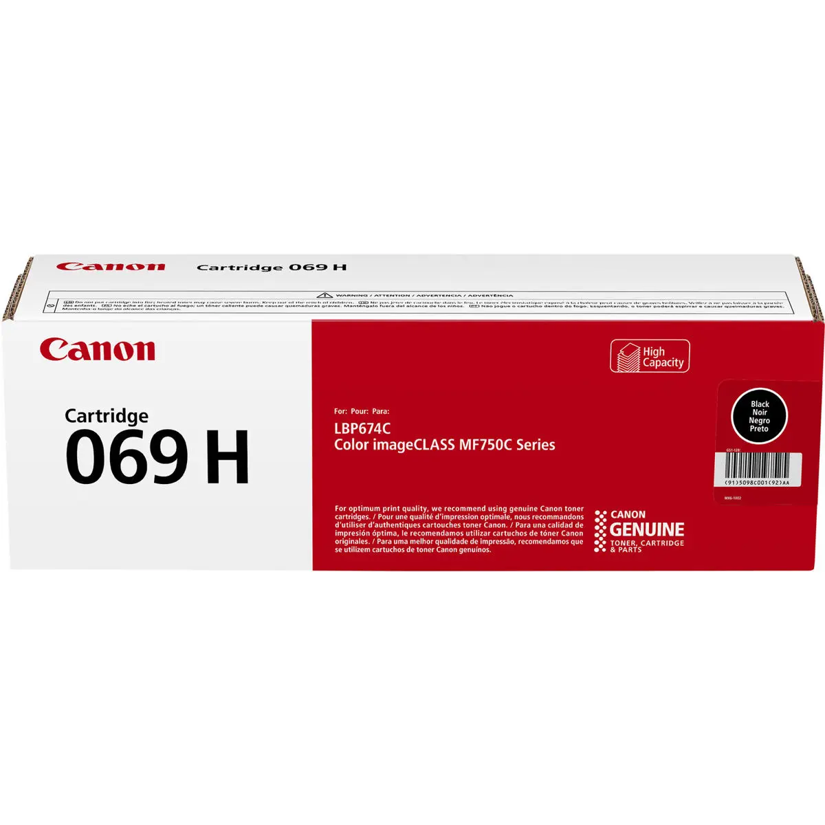 Canon 069 High Capacity Toner Cartridge for LBP674C and Color imageCLASS MF750C Series, Black