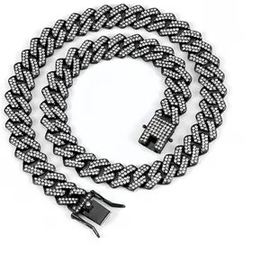 Cuban Link Chain Mens Iced Out Miami Cuban Necklace / Bling   Hop Necklace  for Women