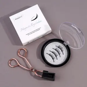 Magnetic Natural Half Eyelash Curler Tool, 1 Pair Adhesive Free Eyelashes, Daily Repeated Use, Natural Eye Tail Extension, Cross Style Eyelashes, Makeup, Cosmetics