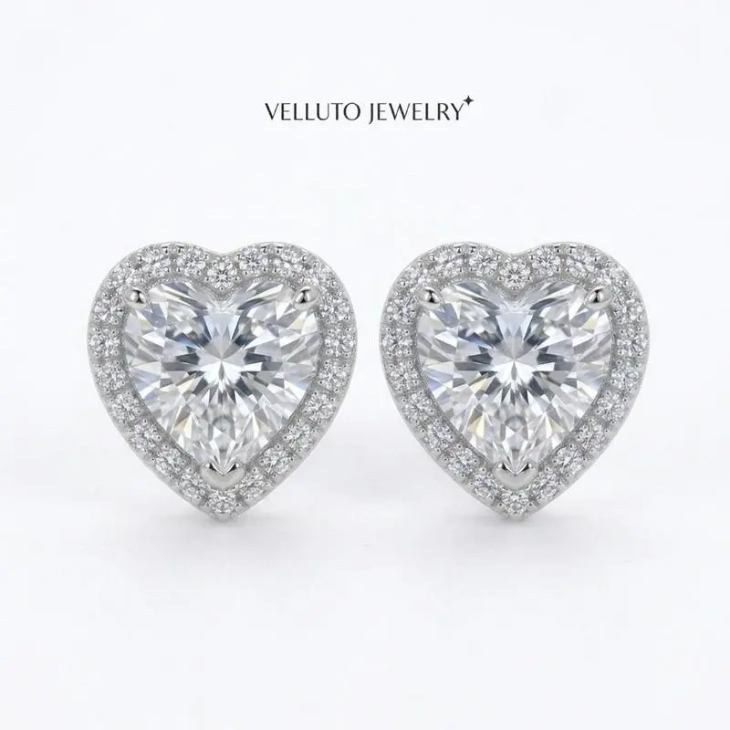 PLATINUM PLATED  MOISSANITE 1.0CTW VVSD Color - Charming - Meaningful Gift - Platinum Plated Earrings