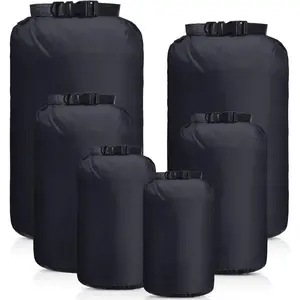 6 Pcs Waterproof Dry Bag Sack Lightweight Outdoor Dry Bags 35 L, 20 L, 15 L, 10 L, 5 L, 3 L Waterproof Boat Bag for Kayaking, Backpacking, Hiking, Camping Rafting(Black)