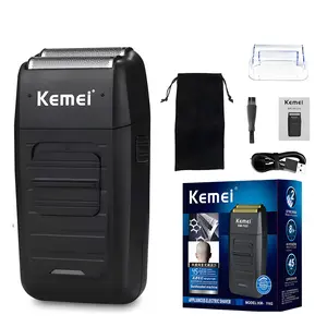 Kemei 1102 Electric Shaver, 1 Box USB Rechargeable Wet & Dry Use Electric Razor, Portable Electric Shaver for Men, Bald Head Shaver, Men's Grooming Tool, Cordless Waterproof Shaver