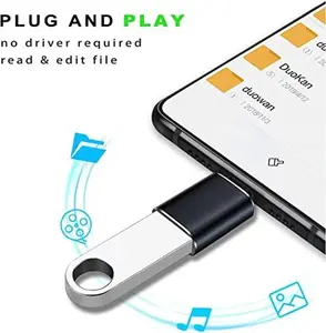 Type C to USB Adapter Male to Female USB OTG Extension Cable Compatible with USB Flash Drive, Mouse, Keyboard, Microphone, Data Transfer, Charger
