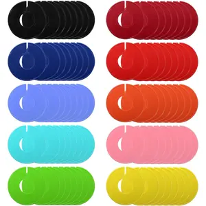 80 Pieces Closet Dividers for Hanging Clothes, Colored Clothing Rack Dividers, Round Closet Separators for Home or Clothing Store