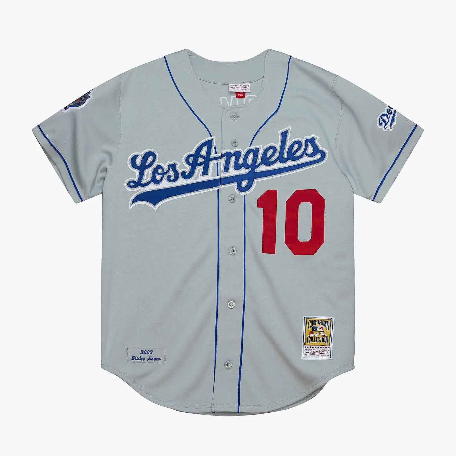 Hideo Nomo Los Angeles Dodgers Gray 2002 Authentic Jersey MLB Throwback Baseball Cooperstown Fan Gear Mitchell & Ness