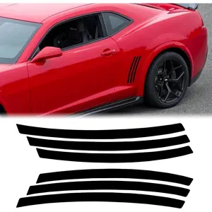 6pcs Car Side Vent Insert Stripe Vinyl Stickers Compatible with Chevrolet Camaro 2010-2015 Inlay Side Vent Gill Decals for Car (Glossy Black)