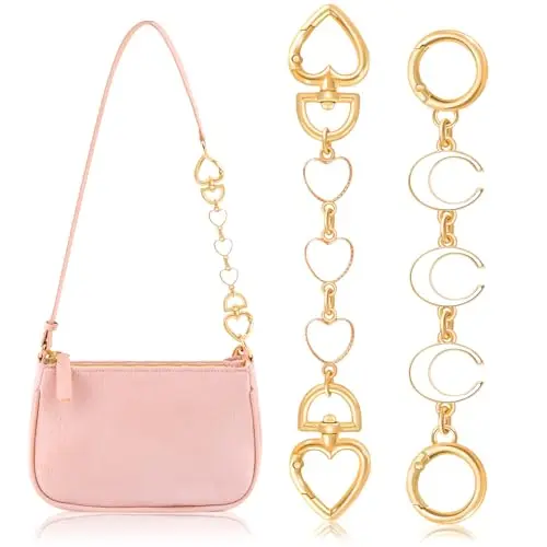 A01 2Pcs Bag Extender Chain(White)