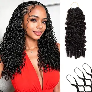 Human Hair Crochet Extensions Miracle Knots Pre-Separated – Knotless Boho Braids, Human Hair Feather Crochet 3-5 Packs for Full Head, Multiple Curly & Wave Textures #SpringStatements #HairTutorial