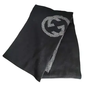 Pre-owned GUCCI Wool Small Leather Goods Blend Knit Scarf