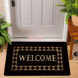 Welcome Lettering Doormat, Stylish and Simple Entryway Mats for Home, Non-Slip Durable Soft Comfort Flooring Protection, Home Decor Rug