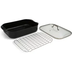 Blu. Cookware Roasting Pan with Lid and Roasting Rack