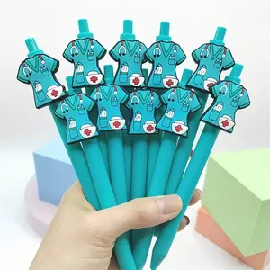 20/30pcs Unisex Medical Uniform Design Ballpoint Pens, Blue Series, Push Button Gift Pens, Random Styles, Healthcare Accessories