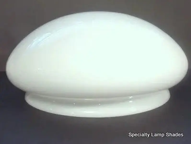 25658 White Opal Mushroom Glass Lamp Shade – 11½" Wide, 4½" Height, 10" Lip Fitter
