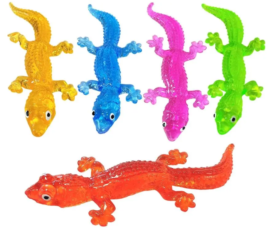 5Pack Super Stretch Sticky Lizard Mochi Squishy Toys,Soft Stress Relief Fidget Toys, Goodie Bag Stuffers,Classroom Prizes,Birthday Gifts,Party Favors (Transparency Series)