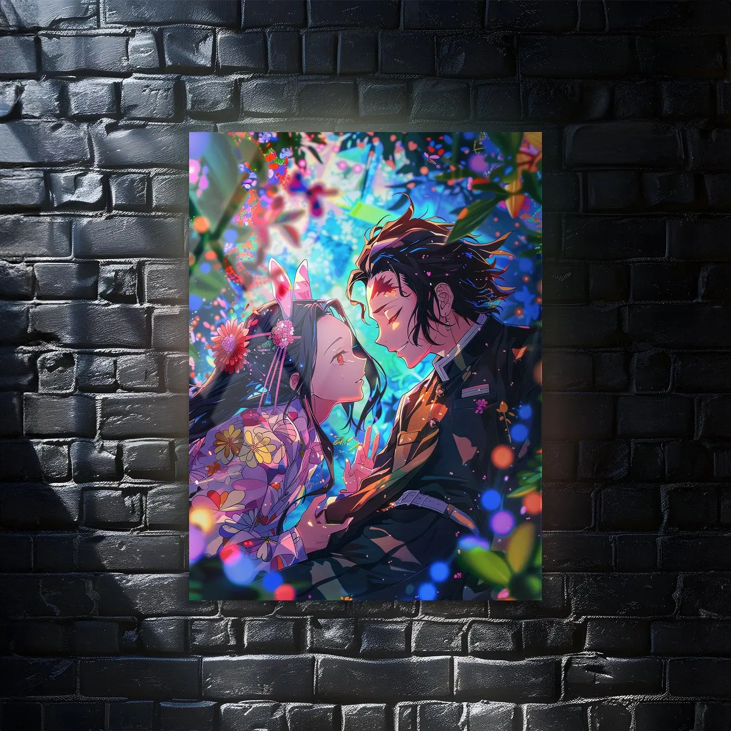 Kamado Nezuko x Tanjiro Demon Slayer Anime Wall Art Poster, Modern Wall Art, Anime Gifts, Wall Decor