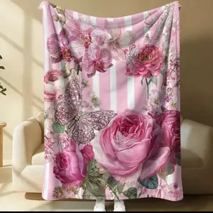 Floral bouquet fashionable printed pattern blanket, suitable for all seasons, suitable for beds, sofas, cars, room decorations, and gifts, suitable for children or adults