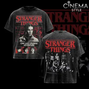 Stranger Things Acid-Washed Cotton T-Shirt, Vintage Graphic Tee for Fans of the Series Stranger Things, Top Streetwear Cotton Design for Men and Women, Unisex T-Shirt Hot
