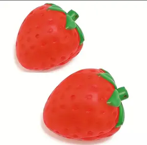Toymendous Squeeze Strawberry - ExtraLarge 4" Squishy Stress Ball for Adults & Kids3+ - Fruity Fidget Toy for Stress Relief &Sensory Play - Safe & Durable Non-ToxicMaterial