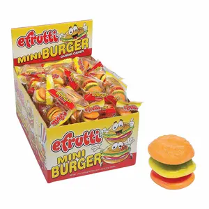 efrutti Gummi Mini Burger, 60 Pieces Display Box, Individual Wrapped Gummy Burgers