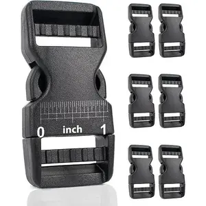 6PCS Plastic Quick Release Buckles for Straps 1 Inch - Side Release Buckle, Sewing Clips