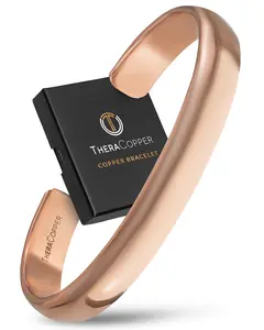 TheraCopper Copper Bracelet for Men & Women (Plain) — 100% Pure Copper Bracelets — Raw, Solid & Uncoated Authentic Handmade Tibetan Bracelet Cuff Bangles