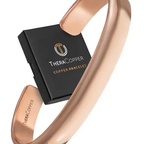 TheraCopper Copper Bracelet for Men & Women (Plain) - 99.9% Copper Adjustable Cuff Bangle, Handmade Copper Cuff, Gift Box Included