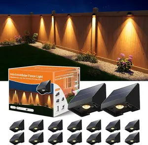 16 Pack Decoration Solar  Fence Lamps Outdoor  with Warm White LED Spot, for Outside Stair, Gate, Mailbox, Backyard, Door, Garage, Garden, Sconce for Enhanced , Easy Mount