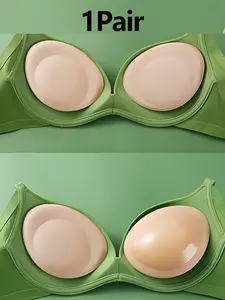 Adhesive Thickening Breast Pad, Abalone Shape Design, Sticky Bra Inserts, Removable Bra Pad, Suitable for Fuller Bras & Swimsuits, Bikini Friendly, Enhances Fullness