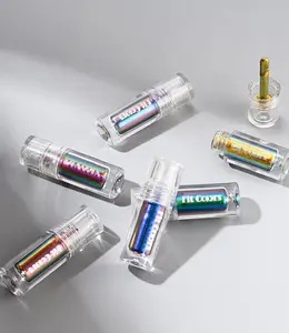 6-color Chameleon Diamond Glitter Liquid Eye Shadow Stick Set, 6 Counts/set Multifunctional Metallic Finish, Long-lasting Makeup for Eyes & Lip Glitter Shimmer Eyeshadow, Cream, Color Stick Eyeshadow