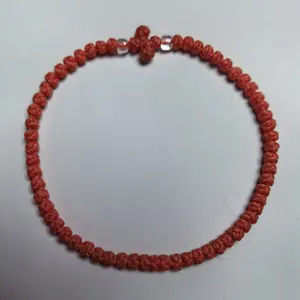 Komboskini Chotki prayer rope bracelet.Greek Orthodox prayer rope Komboskini 33-65 knotted wax thread bracelet, Greek cross prayer rope bracelet