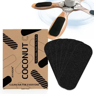 Ceiling Fan Filters for Blades, 6-Pack Activated Coconut Carbon Air Purifier Pads, Easy-Stick Universal Air Filter for Common Household Contaminants