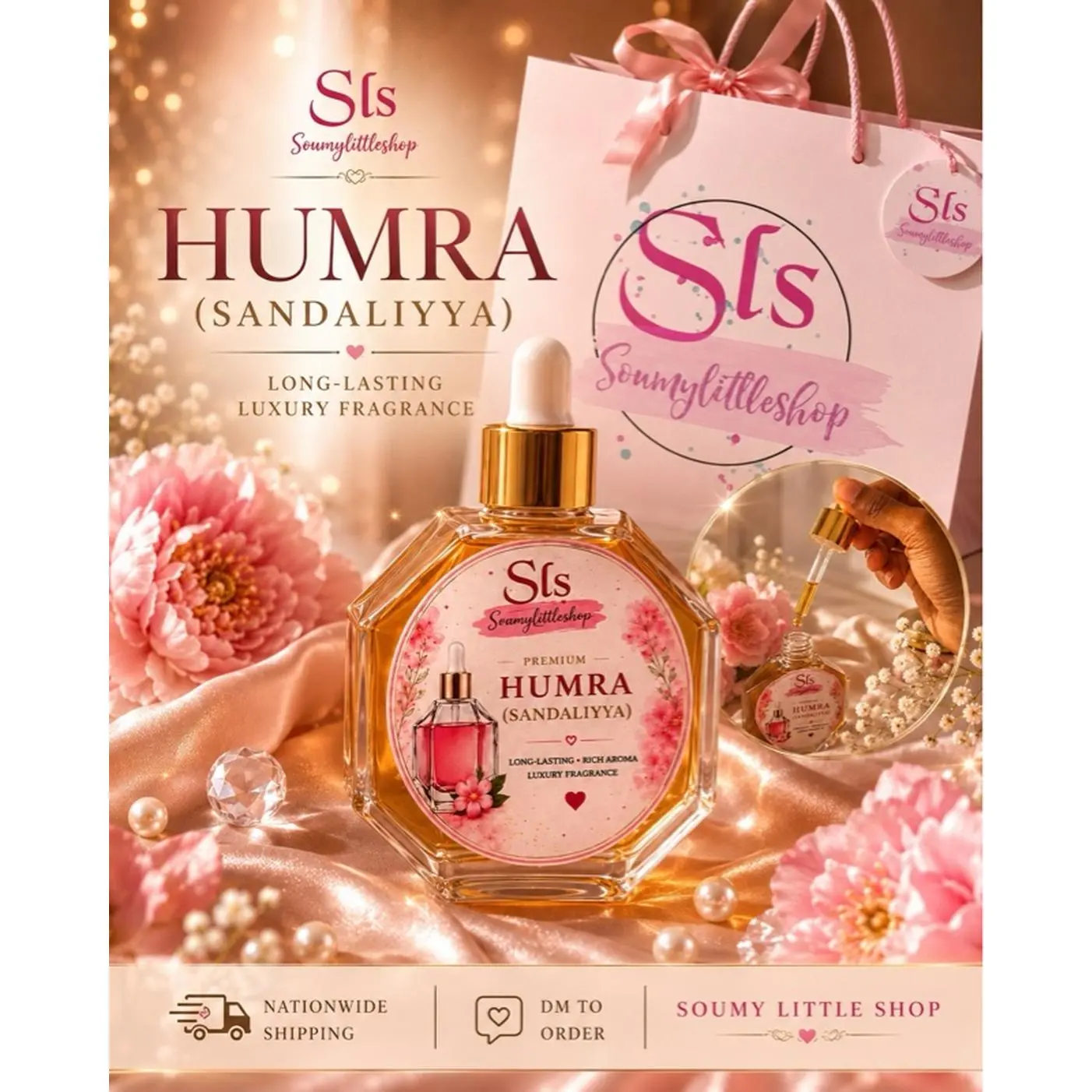 Somy Little Shop Premium Humra Sandaliyya Luxury Body Fragrance Oil Long-Lasting Soft Elegant Sandalwood Aroma