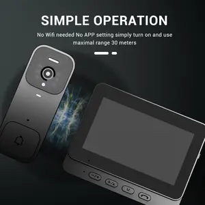 X7 Wireless Doorbell Camera, Rechargeable  Smart Visual Doorbell, Modern Home Security Doorbell with Night Vision & Voice Changing, Security System Monitoring, Safety Intercom for Privacy, Alarm, Sensor