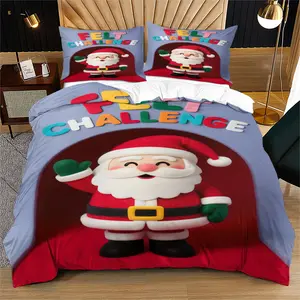 Latest Christmas Bedding Set, Lightweight Soft Fitted Sheet and Pillowcases, Durable Anti-Pilling Holiday Comfort