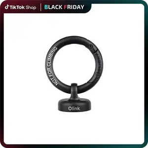 TikTokShopBlackFriday OLIGHT OLINK Portable Magnetic Hook Compatible Flashlights, Obulb, Stainless-Made Carabiner-Style Ring (Black)