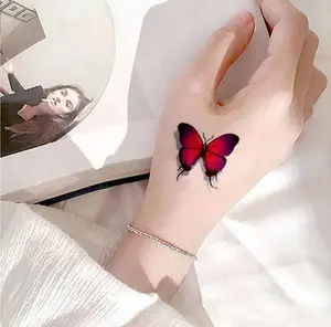 100 Sheets Flower Temporary Tattoo Stickers Rose Butterfly & Multicolor Mixed Styles Waterproof Removable Long Lasting Durable Realistic Body Art