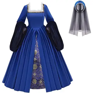Tudor Court Gown - Anne Boleyn & Elizabethan Royal Dress Blue