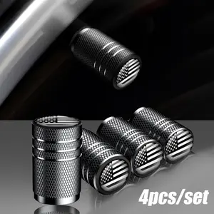 4pcs Tire Valve Stem Cap Cover - Tire Air Cap Metal With Plastic Liner Corrosion Resistant Leak-Proof Car Decoration Accessories