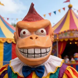 Funny Angry Gorilla Latex Mask, Cartoon Monkey Mask, Halloween Cosplay Prop for Adults