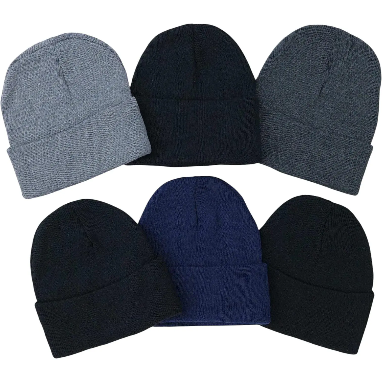 ToBeInStyle Men's Pack Of 6 Beanies Casual ToBeInStyle Men's Pack Of 6 Beanies Casual