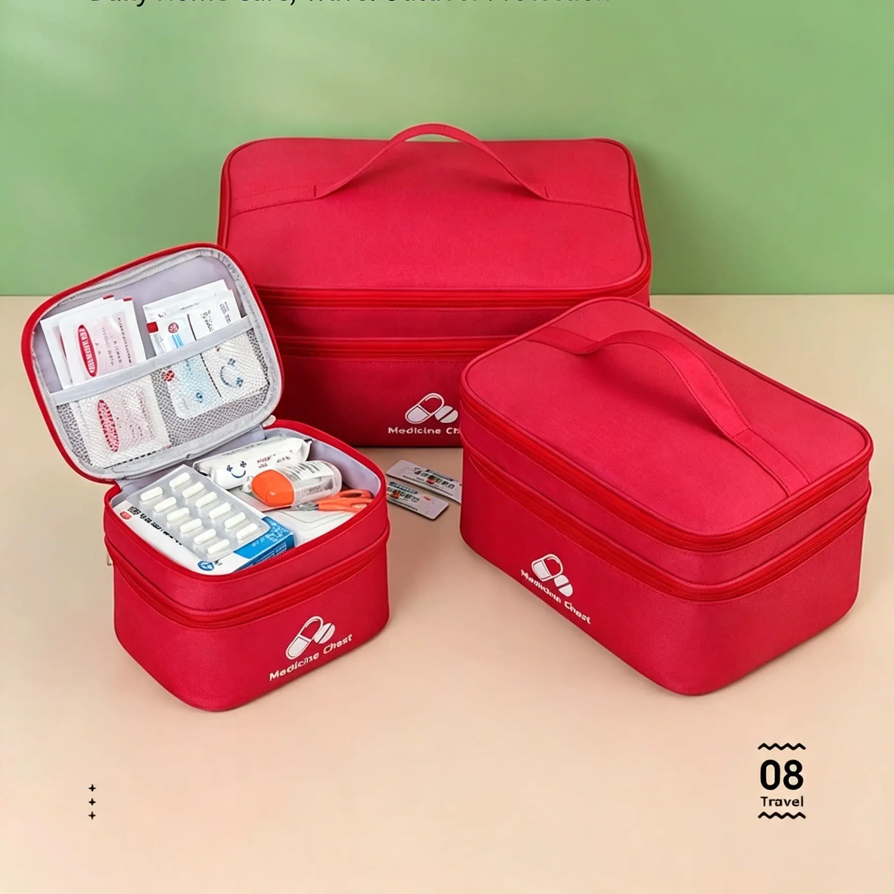 Travel First Aid Bag Double Layer Portable Medical Storage Box Home Emergency Pill Organizer for Outdoors & Daily Use.Travel First Aid Bag Double Layer Portable Medical Storage Box Home Emergency Pill Organizer for Outdoors & Daily Use