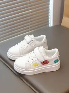 Fashionable Cartoon Cloud Pattern Velcro Design Sneakers, Casual Comfortable Sports Running Shoes for Girls, All-match Round Toe Shoes for Daily Wear