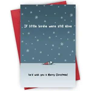 Funny Christmas Card, 1/3/5 Counts Letter & Snowflake Pattern Funny Holiday Card with Envelope, Ideal Holiday Gift for Friend & Family